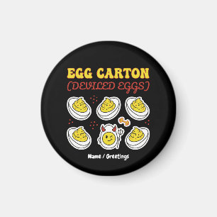 Imán Huevos Rellenos Retro de Seis Pack Fitness Chiste