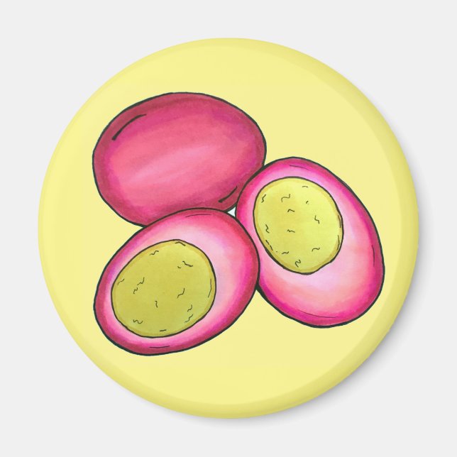 Imán Huevos rojos de remolacha hervida dura de la comid (Frente)