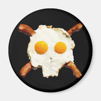 Imán Huevos y cráneo de tocino - fondo negro