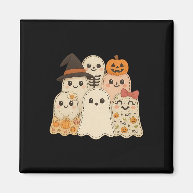 Imán Hugvyn Halloween Patchwork Quilt Ghost Matching Fa (Frente)
