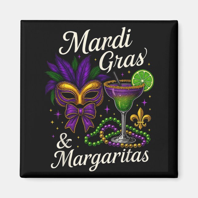 Imán Hugvyn Mardi Gras And Margaritas Louisiana New Orl (Frente)