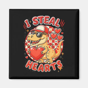 Imán Hugvyn robo corazones San Valentín chicos dinosaur
