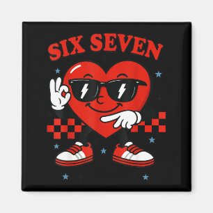 Imán Hugvyn Seis Siete Corazón 6 7 Chico Chica Divertid