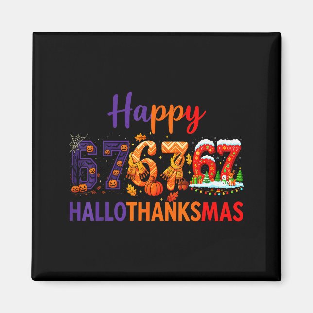 Imán Hugvyn Seis Siete Meme 67 Hallothanksmas Halloween (Frente)