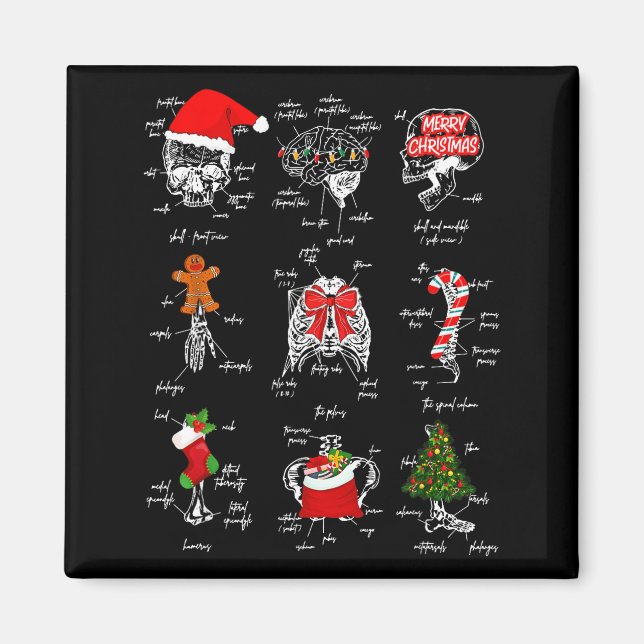 Imán Human Skeleton Anatomy Christmas Medical Student X (Frente)