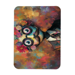 Imán Humanioide caprichoso con ojos grandes y pelo flor