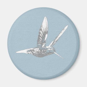 Imán Hummingbird azul y gris