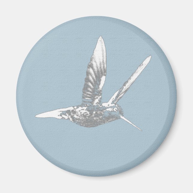 Imán Hummingbird azul y gris (Frente)