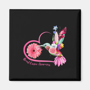 Imán Hummingbird Cáncer De Mama De Cinta Rosa De Giro