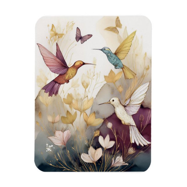 Imán Hummingbird Earthtones (Vertical)
