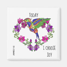 Imán Hummingbird, elijo Joy, James 1:2