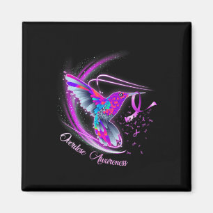 Imán Hummingbird Holding Purple Ribbon Sobredosis Aware