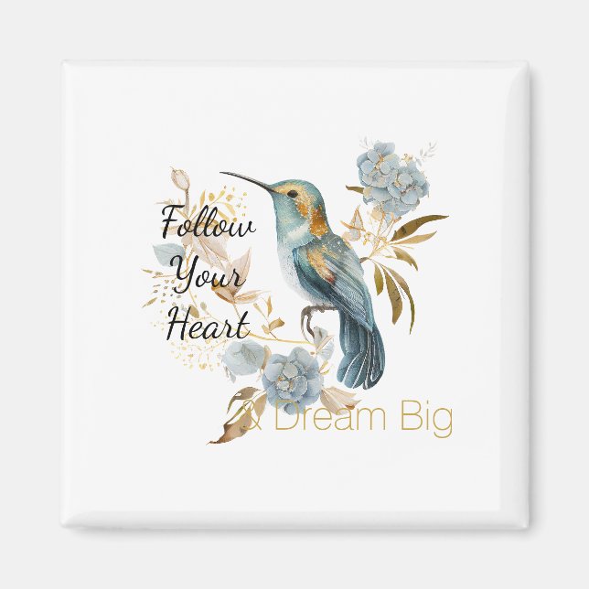 Imán Hummingbird Hydrangea Flowers   (Frente)