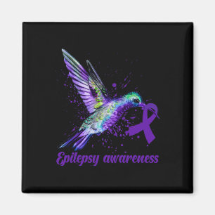Imán Hummingbird Púrpura Cinta Epilepsia Mes de Concien