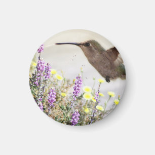 Imán Hummingbird y Wildflowers Arte Digital