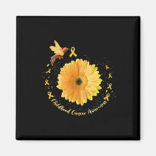Imán Hummingbird Yellow Sunflower Niñez con cáncer