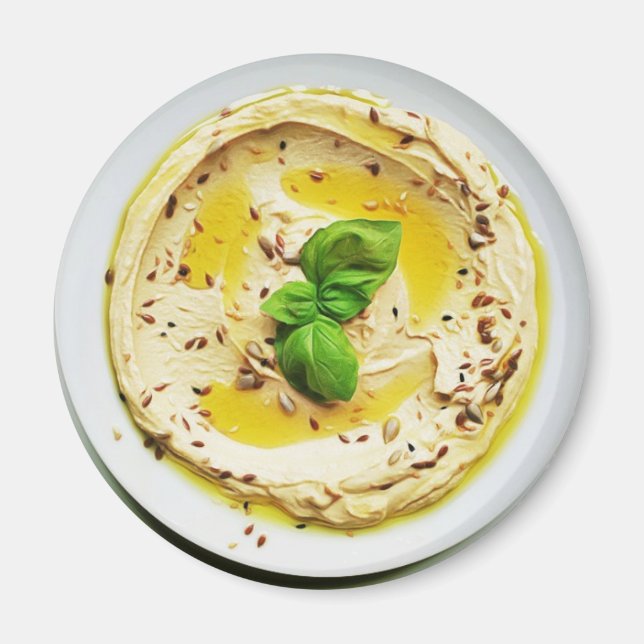 Imán Hummus Cute Food Refrigerator Magnet (Frente)
