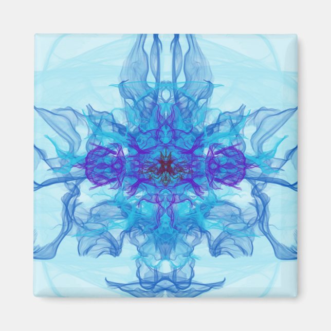 Imán HUMO AZUL - Arte Fractal - (Frente)
