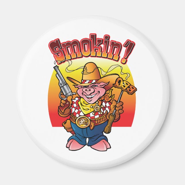 Imán ¡Humo de cerdo barbacoa! (Frente)