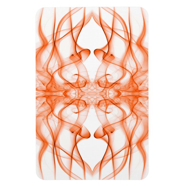 Imán Humo Naranja Simétrico Minimalista Blanco (Vertical)