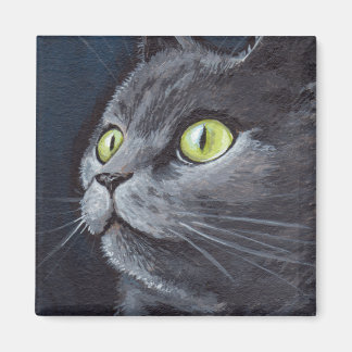 Imán Humo viejo - Gris Cat Magnet