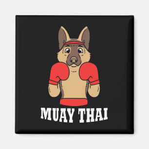 Imán Humor animal boxeo tailandés kickboxing perro dive