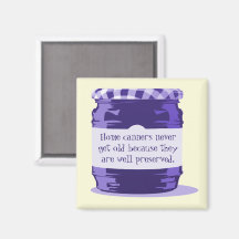 Humor casero retro morado Jelly Jar cocina
