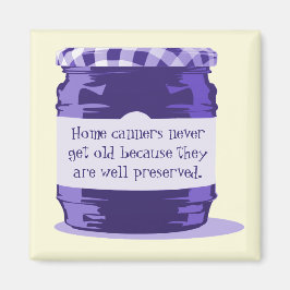 Imán Humor casero retro morado Jelly Jar cocina