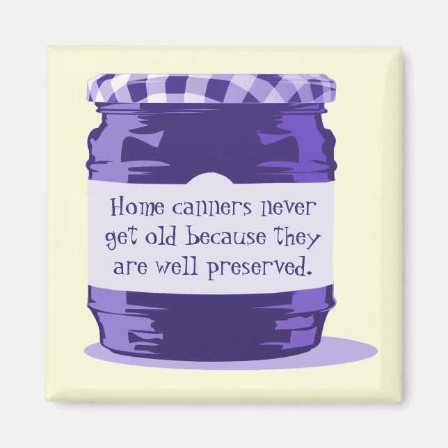 Imán Humor casero retro morado Jelly Jar cocina (Frente)