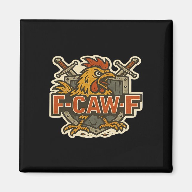 Imán Humor Crow Funny Gothic F-Caw-F (Frente)