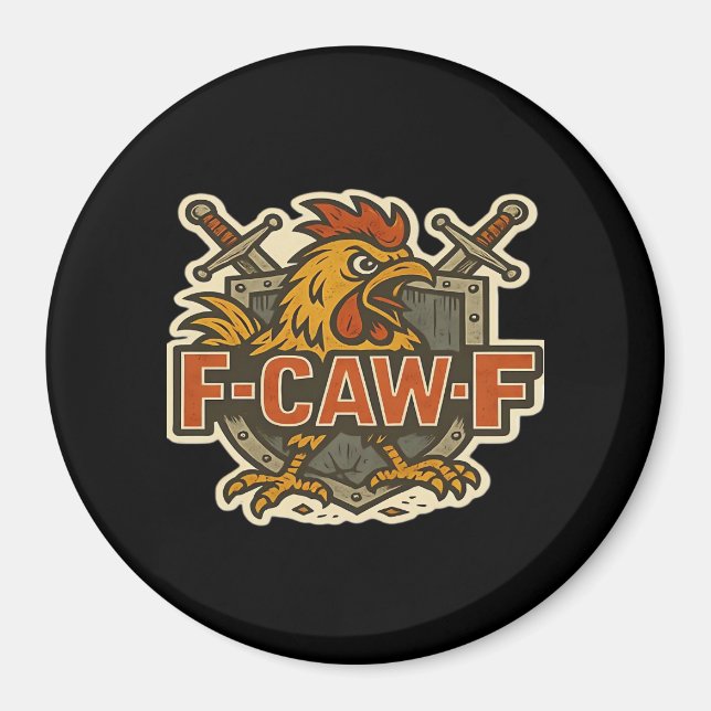 Imán Humor Crow Funny Gothic F-Caw-F (Frente)