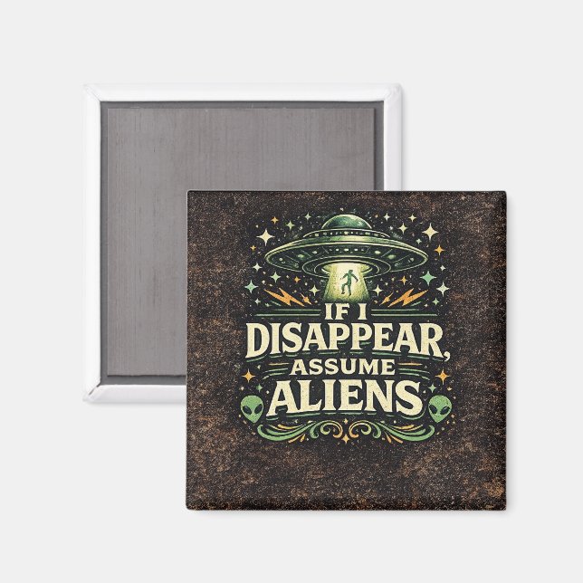 Imán Humor de Abducción Alienígena OVNI (Anverso/Reverso)