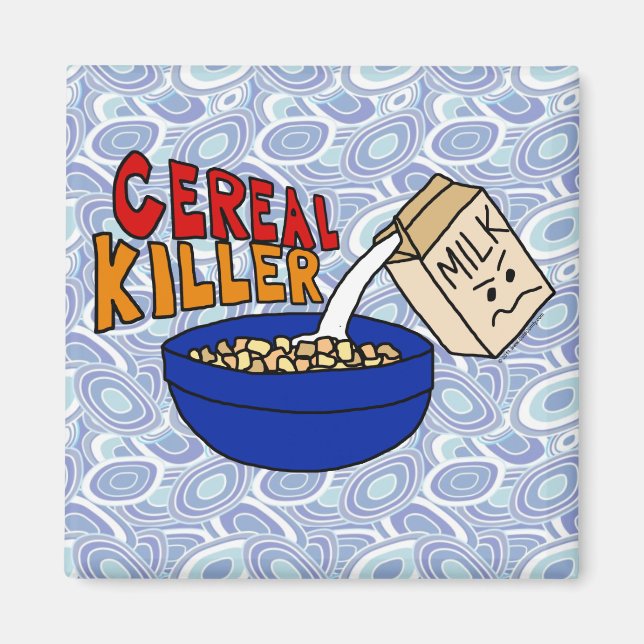 Imán Humor de alimentos para el desayuno asesino de cer (Frente)