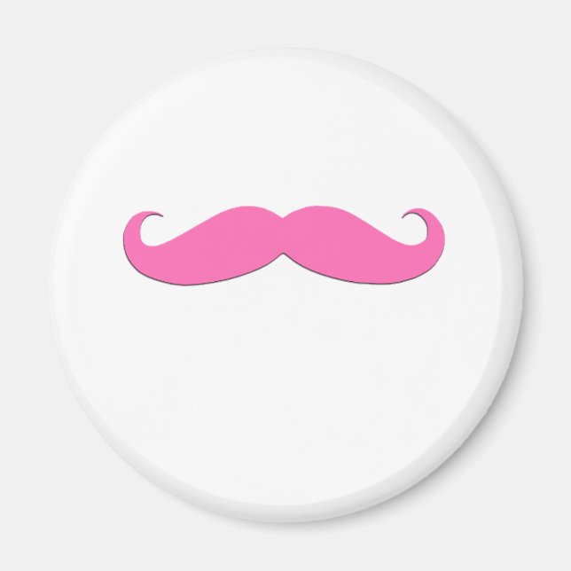 Imán Humor de bigote rosa crea el tuyo propio (Frente)