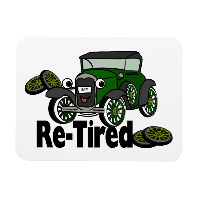 Imán Humor de coche antiguo reCansado (Horizontal)