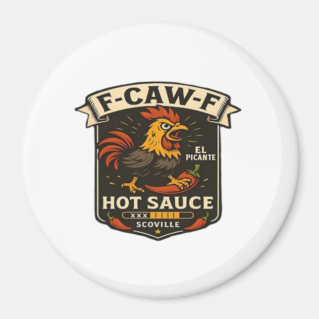 Imán Humor de Cuervo Divertido Gótico F-Caw-F (Frente)