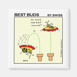 Imán Humor de dieta del dibujo animado gordo divertido