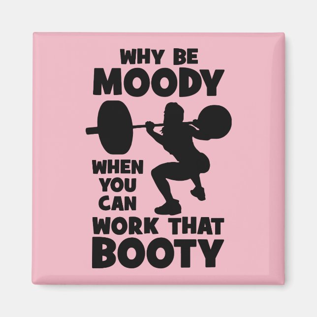 Imán Humor de entrenamiento - Trabajo que booty, Gimnas (Frente)