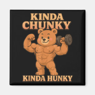 Imán Humor de fitness divertida Gym Bear Tees un poco f