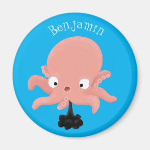 Imán Humor de personalizado de pulpo de bebé de color r