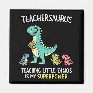 Imán Humor de Teachersaurus con pequeños dinosaurios
