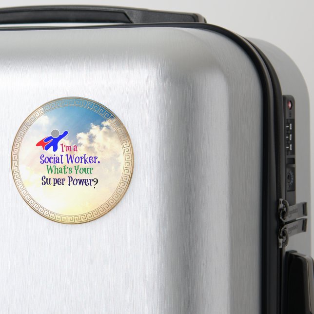 Imán Humor de trabajador social (In Situ (Equipaje))