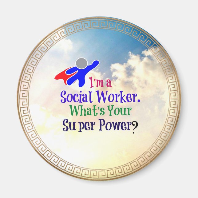 Imán Humor de trabajador social (Frente)