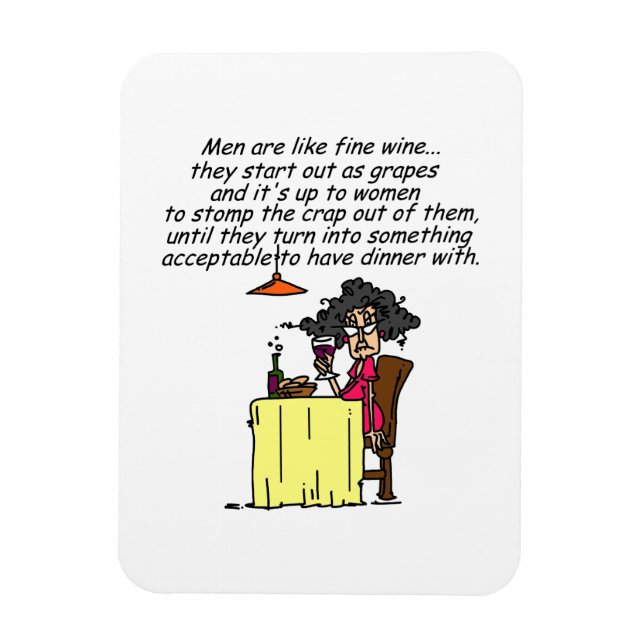 Imán Humor de vino masculino y fino (Vertical)
