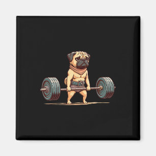 Imán Humor del gimnasio Pug Bodybuilder Halterofilia