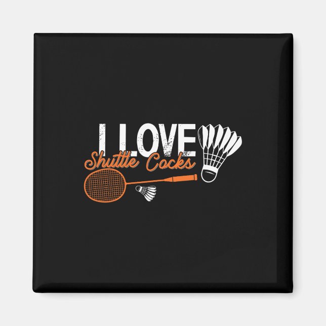 Imán Humor divertido de Badminton Frasco de Smash Birdi (Frente)