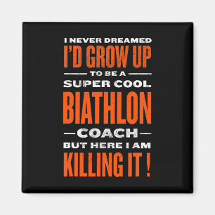 Imán Humor divertido de biatlón invierno de entrenador