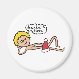 Imán Humor divertido de navidad en Santa's Here