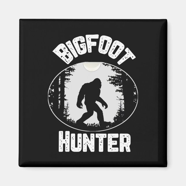 Imán Humor divertido sobre el pie grande Hunter Sasquat (Frente)