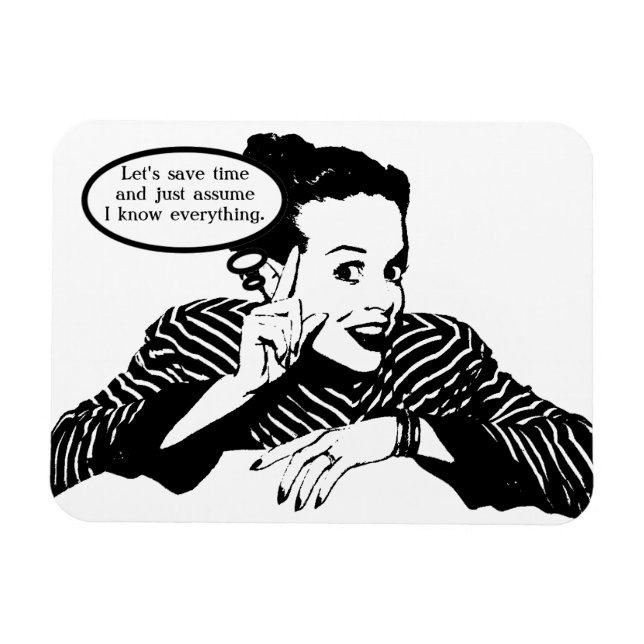 Imán Humor femenino retro (Horizontal)